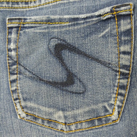 Silver Suki Flare Jeans Women's 34 Stretch Mid Rise C315 - Picture 12 of 13